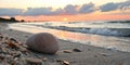 Sea pebble nature composition on sunset Royalty Free Stock Photo