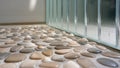 Sea Pebble and Shell Bathroom Flooring â Eco Interior Design â AI content Royalty Free Stock Photo