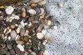 Sea pebble stones background beach rocks Royalty Free Stock Photo