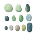 Sea pebbles collection Stones from the beach