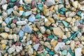 Sea pebbles. Pebble background. Wet stones. Multi-colored pebbles. Sea shore. Rocky texture from natural materials. Vacation, Royalty Free Stock Photo