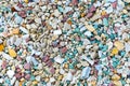 Sea pebbles. Pebble background. Wet stones. Multi-colored pebbles. Sea shore. Rocky texture from natural materials Royalty Free Stock Photo