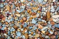 Sea pebbles. Small stones gravel texture background.Pile of pebbles, thailand.Color stone in background. Royalty Free Stock Photo