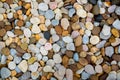 Sea pebbles. Small stones gravel texture background. Pile of pebbles, thailand. Color stone Royalty Free Stock Photo