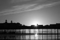 Sea pier at sunset Royalty Free Stock Photo