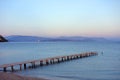 Sea pier sunset Royalty Free Stock Photo