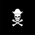 Sea pirate emblem, Pirate icon or logo on dark background