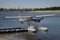 Sea Plane Float Plane Moored at the Dock of the bay Royalty Free Stock Photo