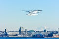 Sea Plane taking off from Vancouver Harbor Royalty Free Stock Photo