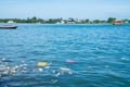 Sea polution, plastic trash disposed of in harbor