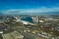 Port Antwerp. Aerial footage of Antwerpen port.