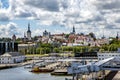 Sea port berth cruise ships in oldtown of Tallinn Royalty Free Stock Photo