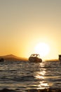 Sea port in Biograd town at sunset