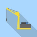 Sea port crane icon, flat style Royalty Free Stock Photo