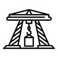 Sea port crane icon, outline style Royalty Free Stock Photo