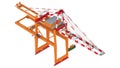 Sea port crane on a white background. 3d rendering. Royalty Free Stock Photo