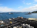 Sea port and piers of the city of Vigo in Spain. Resort Royalty Free Stock Photo