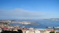 Sea port and piers of the city of Vigo in Spain. Resort Royalty Free Stock Photo