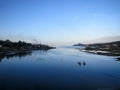 Sea port and piers of the city of Vigo in Spain. Resort Royalty Free Stock Photo