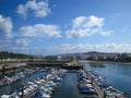 Sea port and piers of the city of Vigo in Spain. Resort Royalty Free Stock Photo