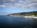 Sea port and piers of the city of Vigo in Spain. Resort Royalty Free Stock Photo