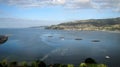 Sea port and piers of the city of Vigo in Spain. Resort Royalty Free Stock Photo