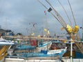 Sea port of Sri Lanka with small ships