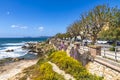 Sea promenade and the old walls of Alghero city, Sardinia, Ital