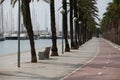 The sea promenade in Palma de Mallorca appears deserted during the COVID-19 outbreak detail