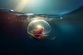 Sea purple bubble. Generate AI Royalty Free Stock Photo