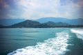 Sea Racing Rear View from speedboat on the Royalty Free Stock Photo