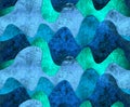 Sea raster illustration. Waves seamless pattern Royalty Free Stock Photo