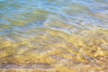 Sea ripples, turquoise, brown sea surface, texture, background. Beautiful summer sea view.