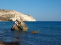Sea rock near the Goddess Aphrodite Birthplace, Royalty Free Stock Photo