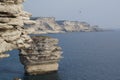 Sea and rocks in Corsican, on the island of beauty. Corsica - Front view Royalty Free Stock Photo