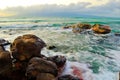 Sea Rocks with Green waters Royalty Free Stock Photo