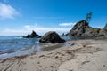 Sea rocks at north end of Shi Shi Beach in Olympic National Park, Washington. Royalty Free Stock Photo