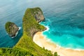 Sea rocks sand beach turquoise ocean Nusa Penida Island Bali