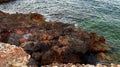 Sea, rocks and stones, caves and grottoes, evening lighting, sunset, Las Rotas, Denia, Mediterranean