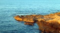 Sea, rocks and stones, caves and grottoes, evening lighting, sunset, Las Rotas, Denia, Mediterranean, Spain
