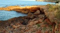 Sea, rocks and stones, caves and grottoes, evening lighting, sunset, Las Rotas, Mediterranean, Spain