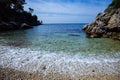 Sea and rocks summer landscape, French Riviera, Antibes