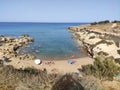 sea rocky bay with clear water and beautiful rocks. Paralimni. Protaras. Ayia Napa. Cyprus