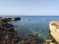 sea rocky bay with clear water and beautiful rocks. Paralimni. Protaras. Ayia Napa. Cyprus