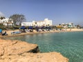 sea rocky bay with clear water and beautiful rocks. Paralimni. Protaras. Ayia Napa. Cyprus