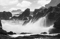 the sea is rocky, the coast of slatan, lombok, indonesia