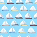 Sea sail yachts seamless pattern