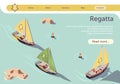 Sea Sailing Regatta Banner Design with Sail Boat