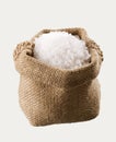 Sea salt in a burlap sack