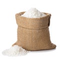 Sea salt in burlap sack Royalty Free Stock Photo